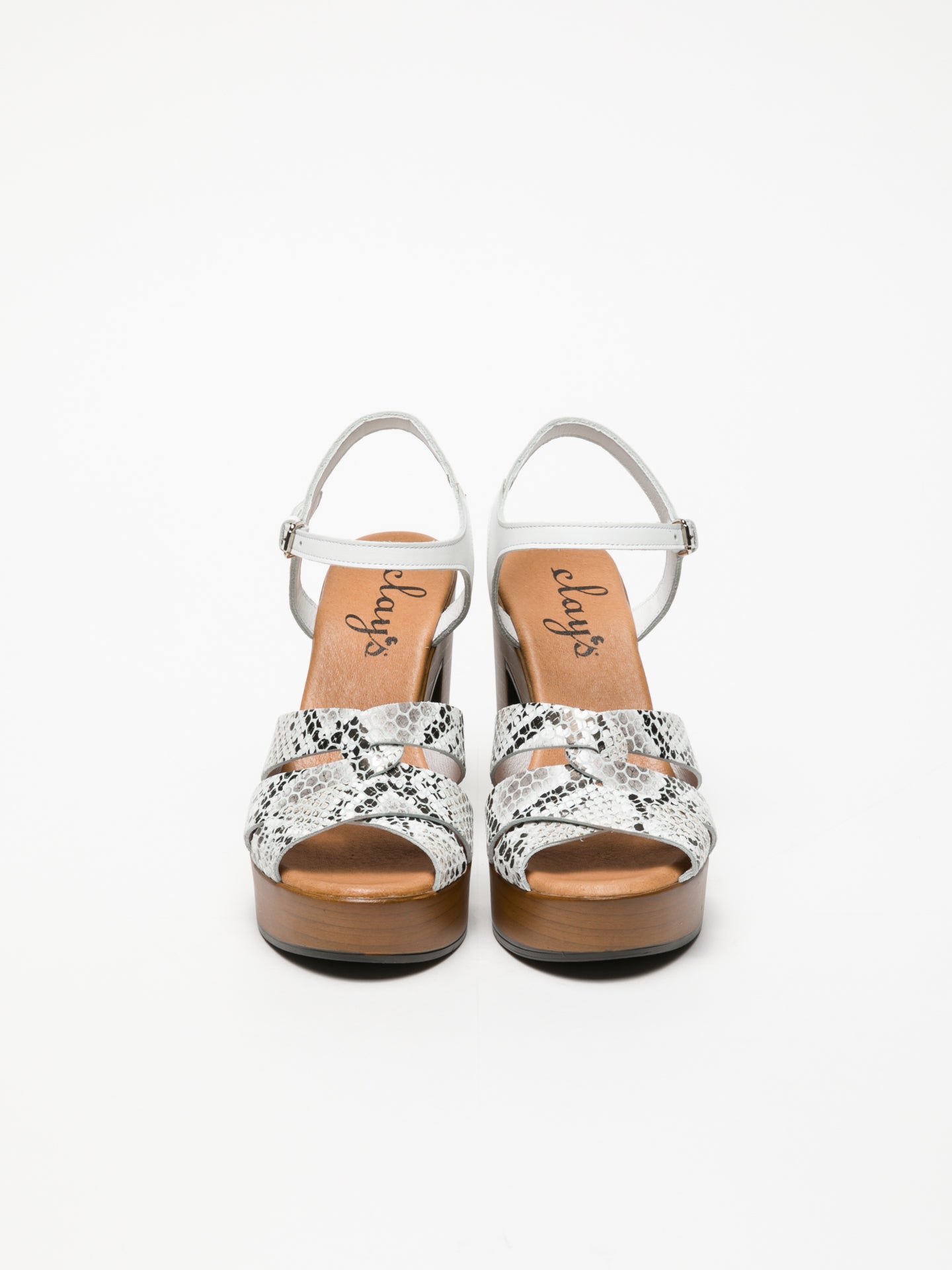 Clay's White Buckle Sandals